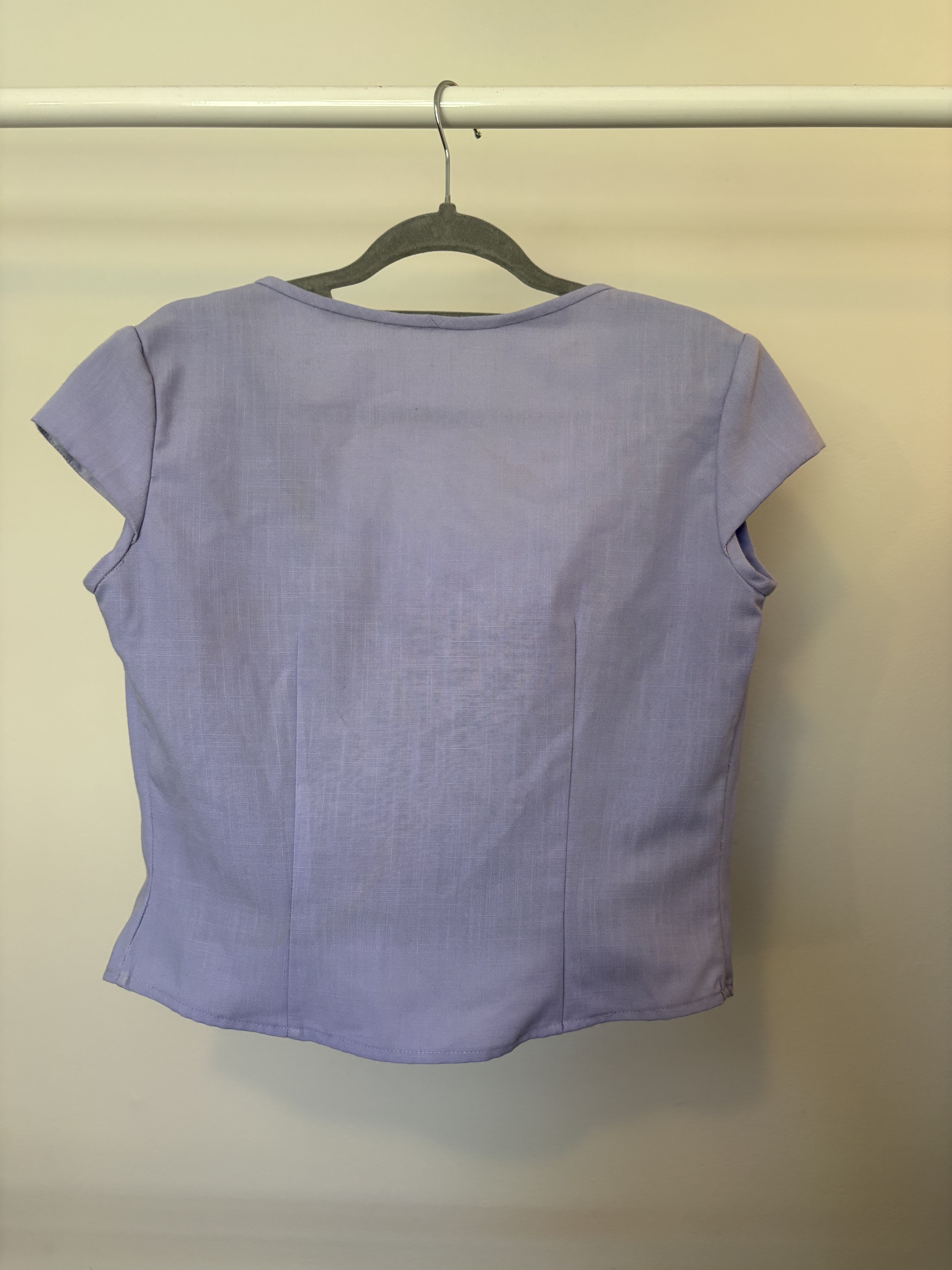 Lilac tie-front top, back